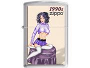 Zippo VINTAGE PIN UP 1990 SATIN CHROME Windproof Pocket Lighter 205CI013484