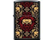 Zippo Black Matte Skulls Ornament Windproof Pocket Lighter 218CI018414