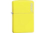 Zippo w Logo Neon Yellow Laser Engrave Windproof Pocket Lighter 28887ZL