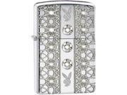 Zippo CHOICE Playboy Crystal Armor High Polish Chrome Windproof Pocket Lighter 28964