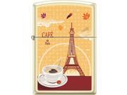 Zippo Cream Matte Café De Paris Coffee Cup Windproof Pocket Lighter 216CI018418