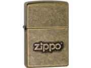 Zippo Stamped Antique Brass Windproof Pocket Lighter 28994