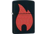 Zippo Flame Emblem Attached Black Matte Windproof Pocket Lighter 29106
