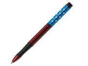Fisher Red Blue Star Spangled Space Pen Cap LASERED w STARS Black Shuttle Box PT SS