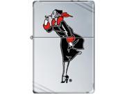 Zippo WINDY GIRL BLACK VINTAGE HIGH POLISH CHROME Windproof Pocket Lighter 260CI011877