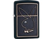 Zippo CHOICE Gold outline Playboy Bunny with Crystal black matte Emblem Windproof Pocket Lighter 28816