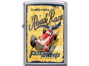 Zippo Street Chrome California Road RaceFast Windproof Pocket Lighter 207CI018445