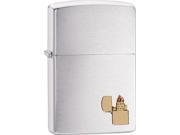 Zippo Gold Emblem Attached Brushed Chrome Windproof Pocket Lighter 29102