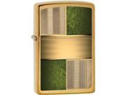 Zippo CHOICE Etched Green and Gold Brushed Brass Windproof Pocket Lighter 28796