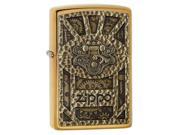 Zippo Steam Punk Brushed Brass Emblem Attached Windproof Pocket Lighter 29103