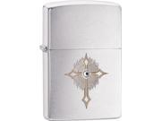 Zippo CHOICE Gold Cross with Crystal brushed Chrome Windproof Pocket Lighter 28804