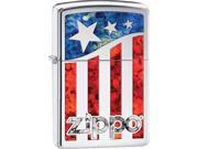 Zippo Flag High Polish Chrome Fusion Windproof Pocket Lighter 29095