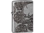 Zippo Skull Armor Antique Silver Plate Deep Carve Windproof Pocket Lighter 28988