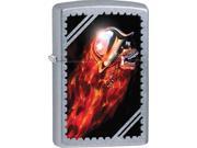 Zippo Skull Flames Street Chrome Color Image Windproof Pocket Lighter 29067