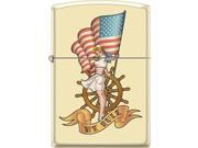 Zippo Cream Matte Pinup Nautical Flag Windproof Pocket Lighter 216CI018435