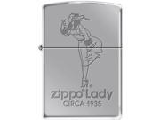 Zippo LADY Luster Etch HIGH POLISH CHROME Windproof Pocket Lighter 250MP400204