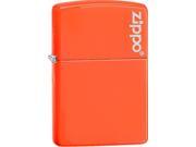 Zippo w Logo Neon Orange Laser Engrave Windproof Pocket Lighter 28888ZL