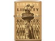 Zippo Brushed Brass Statue Of Liberty Torch Windproof Pocket Lighter 204BCI018408