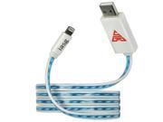 [MFi Certified] iasg Visible Blue Flowing LED Light up charging cable Flat Lightning to USB Cable for apple iPhone 6s 5s iPhone SE iPad ipod nano 7th generation