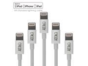 [MFi Certified] iPhone charger CACOY 5xPack Lightning to USB Cable for iPhone 6s 6 Plus 5s 5c 5 iPhone SE iPad Pro Air 2 iPad mini 4 3 2 iPod touch 5th gen 6