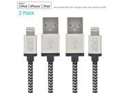 [MFi Certified] CACOY 6.6ft 2m 2xPack Lightning to USB Cable Braided Charging Long Cord with Metal USB Casing for iPhone 6s 6 5s iPhone SE iPad Pro Air 2 mini i
