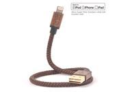 [MFi Certified] iPhone charger CACOY 30cm 1ft short Lightning to USB Leather Braided Cable for iPhone 6s 6 Plus 5s 5c 5 iPhone SE iPad mini iPad Air iPad Pro i
