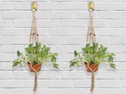 Indoor Outdoor Decorative Flower Plant Round Square Pot Handmade Hanger – Natural Organic Beaded Jute – Home Garden Décor 4 Legs 40 Keep Your Pla