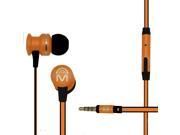 Mental Beats Xcentric Earbuds with Metal Mic Includes Tangle Free Flatwire Cord