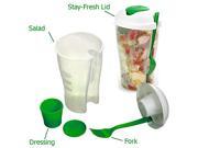 Salad Container Set with Any Dressing Containers Forks 2pack