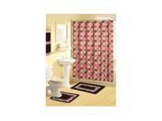 17 Piece Bath Boutique Deluxe Shower Curtain and Bath Rug Set Brown Themed
