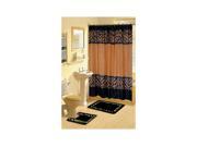 17 Piece Bath Boutique Deluxe Shower Curtain and Bath Rug Set Gold Themed