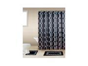 Deluxe Bath Boutique Shower Curtain and Bath Rug Set Black Themed