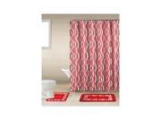Deluxe Bath Boutique Shower Curtain and Bath Rug Set Red Themed