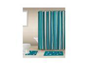 Deluxe Bath Boutique Shower Curtain and Bath Rug Set Teal Themed