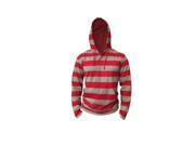 Red XLarge Men s Lightweight Striped Pullover Hoodie with Kangaroo Pockets