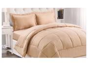 Tan Queen Full Reversible Luxury Soft Overfilled Comforter Assorted Colors