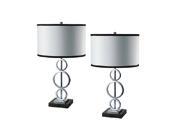 AEO AEO LT8323 1 2PK Ring Metal Tall Table Lamp Set with Convenient Outlet 2 Pack 29 White
