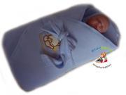 BlueberryShop Jersey Embroidered Swaddle Blanket Wrap for Newborn Baby Stiffened Hard Back Removable Sponge Insert
