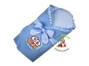 BlueberryShop Velour Embroidered Swaddle Blanket Wrap for Newborn Baby Stiffened Hard Back Removable Sponge Insert