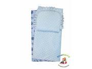 BlueberryShop Reversible Minky Cotton Pram Crib Moses 2pc Set Quilt Pillow 29.5 x 25.5