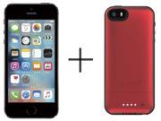 Apple iPhone 5s 16GB Unlocked GSM 4G LTE Dual Core Phone w 8MP Camera Space Gray Mophie Juice Pack Air for iPhone 2107 Red