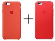 Apple iPhone 6 Plus 6s Plus Leather Case Red Apple iPhone 6 Plus 6s Plus Silicone Case Orange