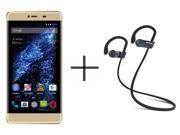 BLU Energy X 2 E050U Unlocked GSM Smartphone Gold SHARKK Flex 2o Wireless Bluetooth WaterProof Headphones with Mic Value Bundle