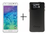 Samsung Galaxy Alpha G850A 32GB AT T Unlocked GSM LTE 4G LTE Octa Core Phone w 12MP Camera White OtterBox Symmetry Case Black