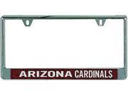 Arizona Cardinals Metal License Plate Frame with a Inlaid Acrylic Glitter Design