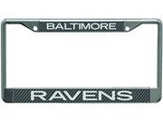 Baltimore Ravens Metal License Plate Frame with Carbon Fiber Design