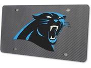 Carolina Panthers Inlaid Acrylic License Plate with Carbon Fiber Design