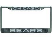 Chicago Bears Metal License Plate Frame with Carbon Fiber Design