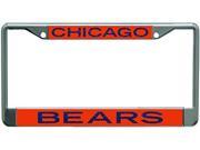 NFL Chicago Bears Metal License Plate Frame with Glitter Design