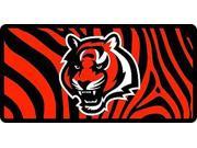 Cincinnati Bengals Inlaid Acrylic License Plate with a Zebra Background